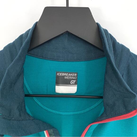 ICEBREAKER Women's Merino GT Quarter Zip Pullover Teal Pink S - Picture 3 of 9